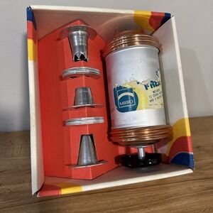 VTG Mirro Cookie Pastry Press 12 Cookie Plates and 3 Pastry Tips in Box M035822